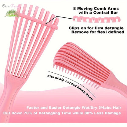 Complete Hair Care Set for Natural Hair: 10-Piece Brush and Comb Set with Spray Bottle and Detangling Brush for Wet and Dry Hair