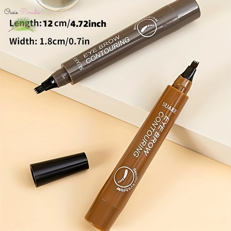 Long-Lasting 5-Color Eyebrow Pen with Brush for Natural Shaping and Waterproof Tint