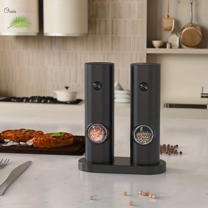 Electric Pepper and Salt Grinder Set for Convenient Seasoning in the Kitchen and Outdoors