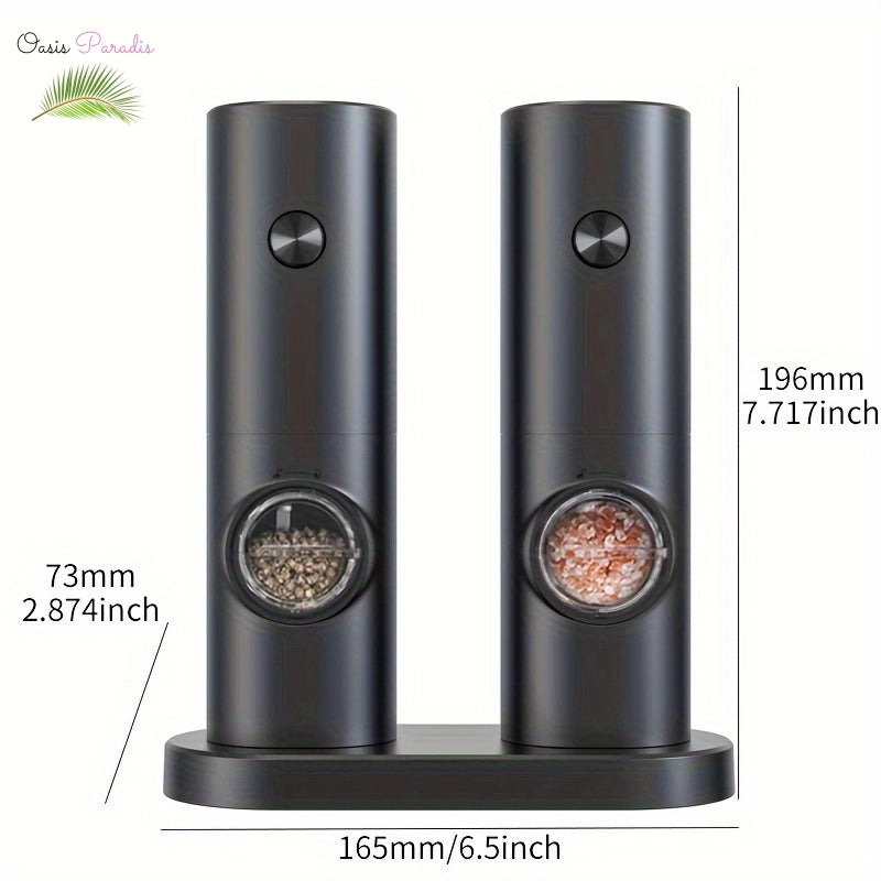 Electric Pepper and Salt Grinder Set for Convenient Seasoning in the Kitchen and Outdoors